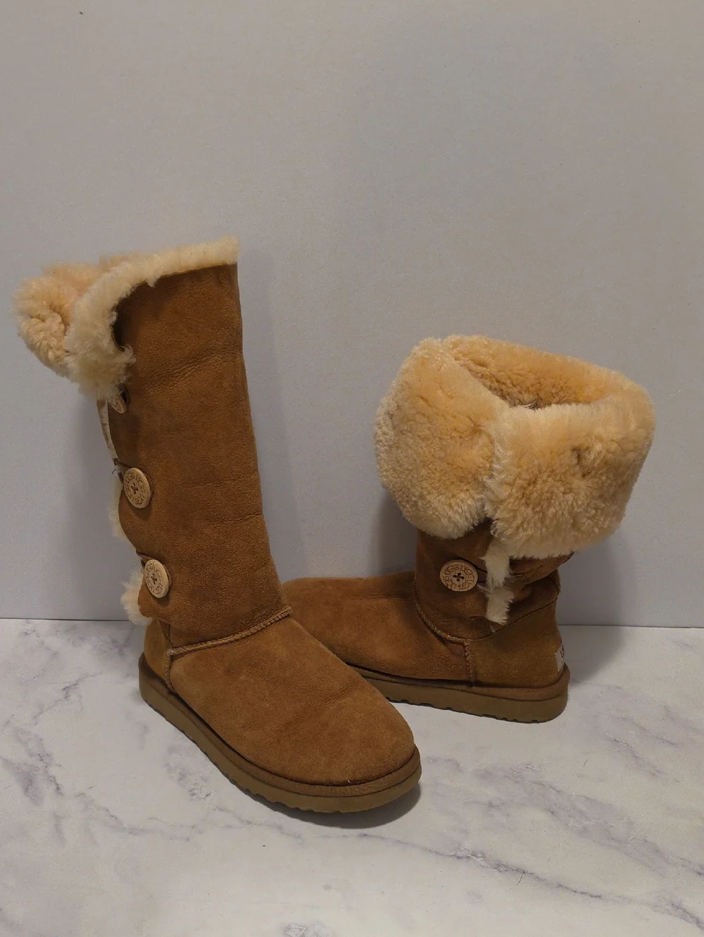 Ugg Shearling Trim Chestnut Women's Winter Boots